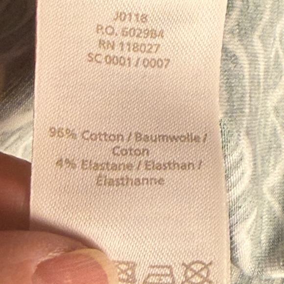 Boden Green Pink Wavy Striped Faux Wrap Stretch Midi Dress Size 4L - Picture 5 of 6